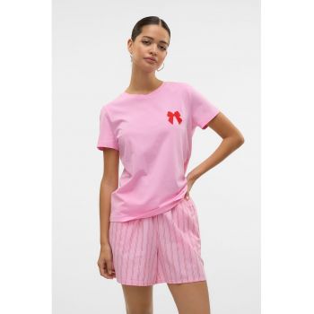 Tricou de bumbac organic cu buzunar pe piept
