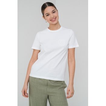 Tricou de bumbac organic cu detalii de dantela Savannah
