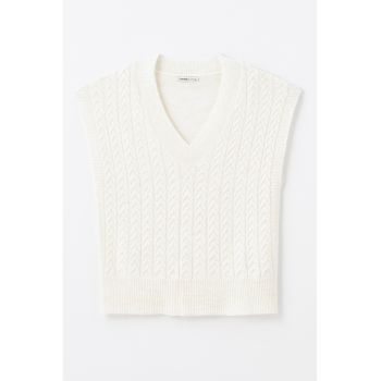 Vesta din tricot cu decolteu in V
