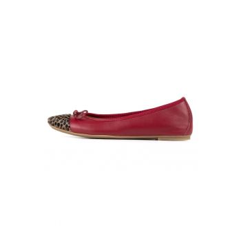 Balerini din piele cu detaliu animal print