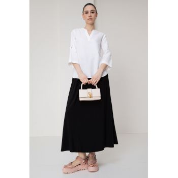 Bluza din amestec de in cu decolteu tunica