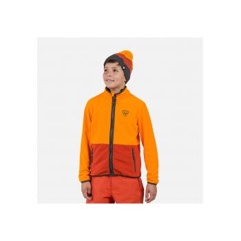 Bluza sport  Strawpile fleece - cu fermoar - pentru juniori - portocaliu