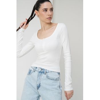 Bluza uni cu decolteu rotund