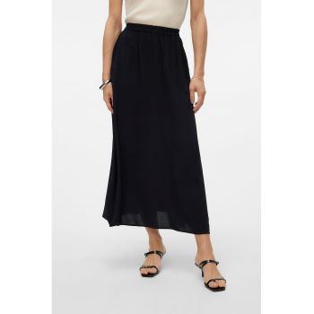 Fusta midi cu slit lateral
