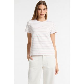 Guess - Tricou din amestec de bumbac cu model in dungi