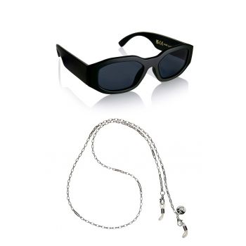 Ochelari de soare dreptunghiulari unisex cu lant
