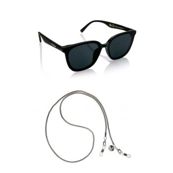 Ochelari de soare patrati unisex cu lant