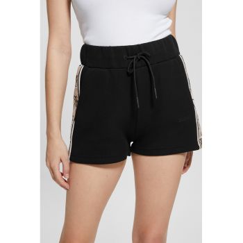 Pantaloni scurti cu benzi logo in partile laterale - pentru fitness
