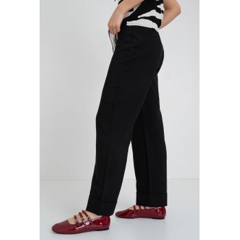 Pantaloni uni cu croiala ampla Casey