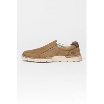 Pantofi loafer de piele nabuc Gino
