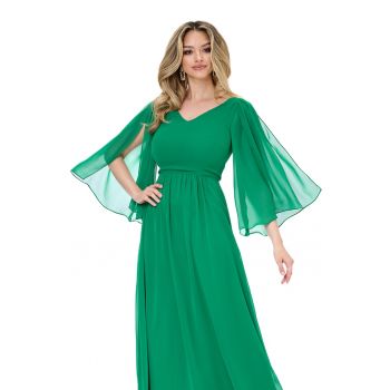 Rochie din sifon cu maneci evazate Monasque