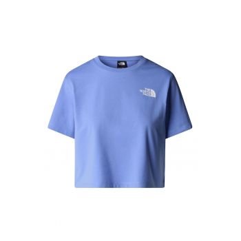Tricou crop cu imprimeu logo