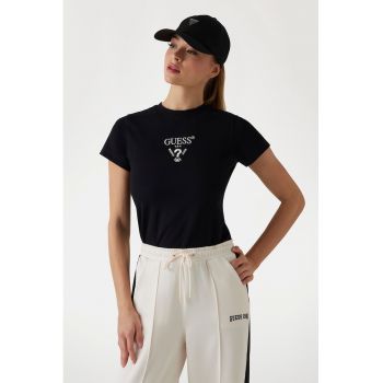 Tricou cu broderie logo - pentru fitness