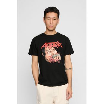 Tricou cu imprimeu si decolteu la baza gatului