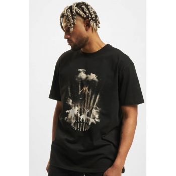 Tricou cu imprimeu si maneci cazute