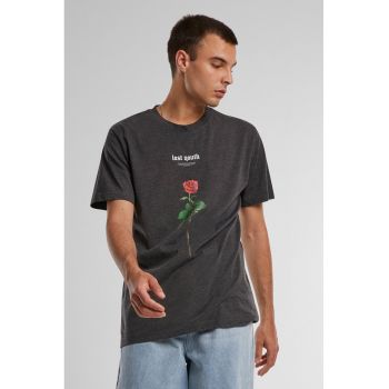 Tricou de bumbac cu decolteu la baza gatului