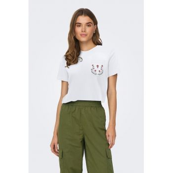 Tricou de bumbac organic cu imprimeu pe piept