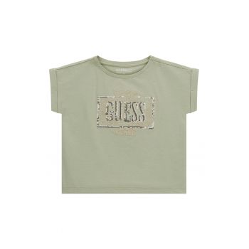 Tricou din amestec de bumbac cu aplicatii cu paiete