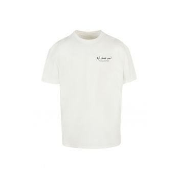 Tricou din bumbac cu decolteu la baza gatului