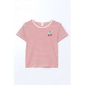 Tricou din bumbac cu model in dungi