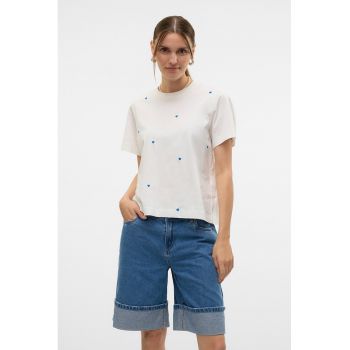 Tricou din bumbac organic cu broderie