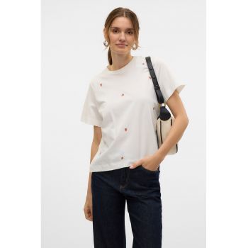 Tricou din bumbac organic cu broderie