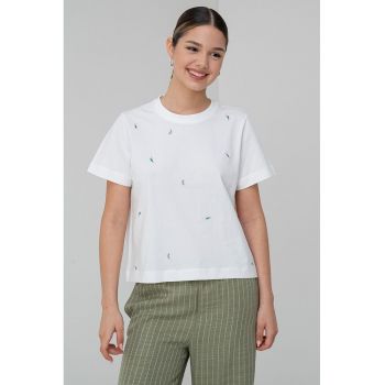 Tricou din bumbac organic cu broderie