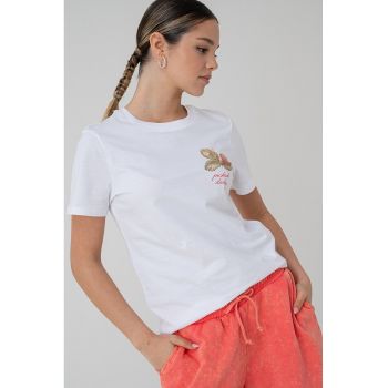 Tricou din bumbac organic cu imprimeu pe spate