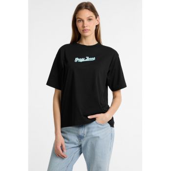 Tricou lejer cu logo pe piept