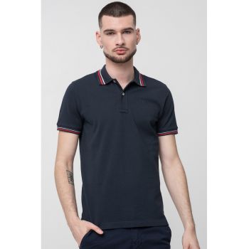 Tricou polo din bumbac cu model uni