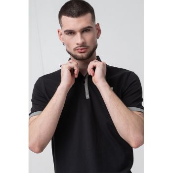 Tricou polo slim fit cu logo
