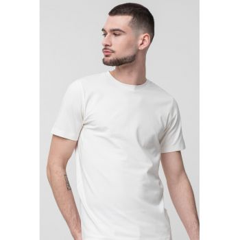 Tricou uni cu decolteu la baza gatului