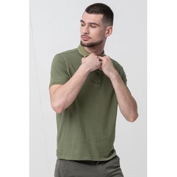 Tricou uni cu guler polo