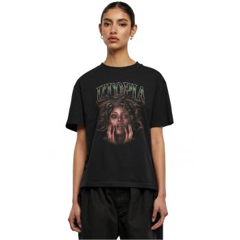 Tricou unisex cu model grafic si decolteu la baza gatului