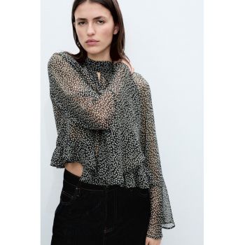 Bluza crop cu imprimeu