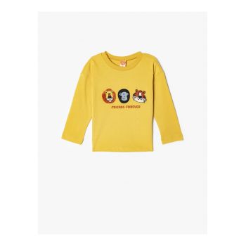 Bluza cu decolteu la baza gatului si imprimeu grafic
