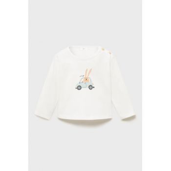 Bluza cu imprimeu si decolteu la baza gatului