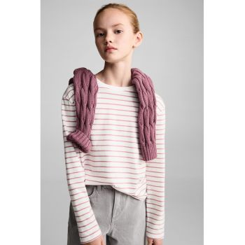 Bluza de bumbac cu maneci cazute