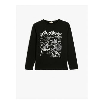 Bluza de bumbac cu model grafic