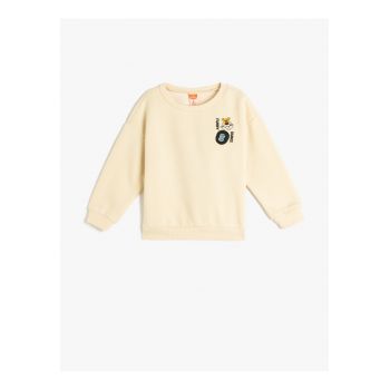 Bluza de trening cu decolteu la baza gatului si imprimeu grafic