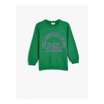 Bluza de trening cu decolteu la baza gatului si imprimeu text