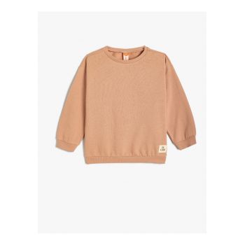 Bluza de trening cu decolteu la baza gatului si model uni