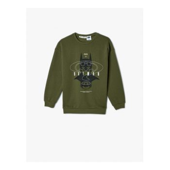 Bluza de trening cu maneci cazute si imprimeu Batman