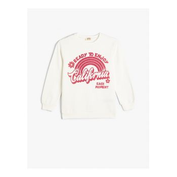 Bluza de trening din amestec de bumbac cu model text