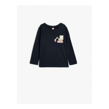 Bluza din bumbac cu decolteu la baza gatului