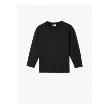 Bluza din bumbac cu decolteu la baza gatului