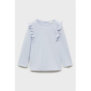 Bluza din bumbac cu detalii cu volane