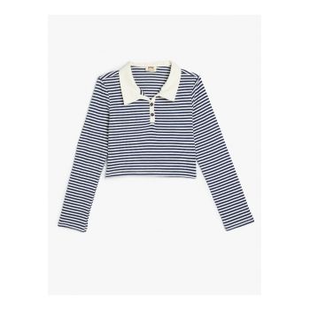 Bluza polo crop cu dungi