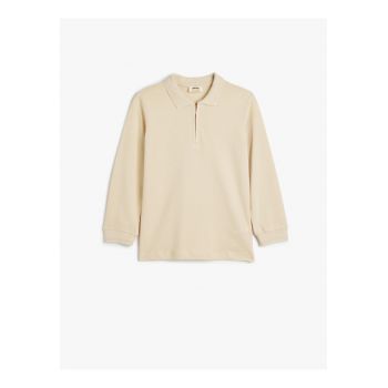 Bluza polo cu fenta cu fermoar