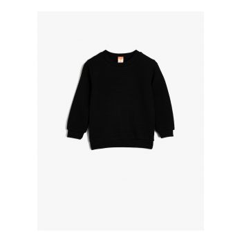 Bluza texturata cu decolteu la baza gatului